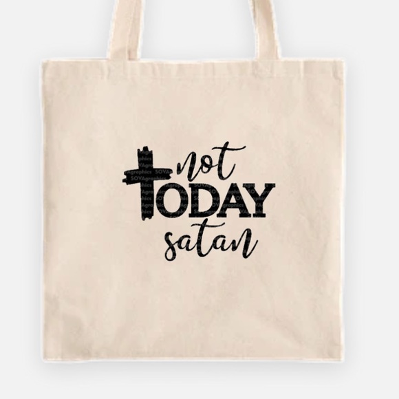 Not today satan tote bag - Picture 1 of 1